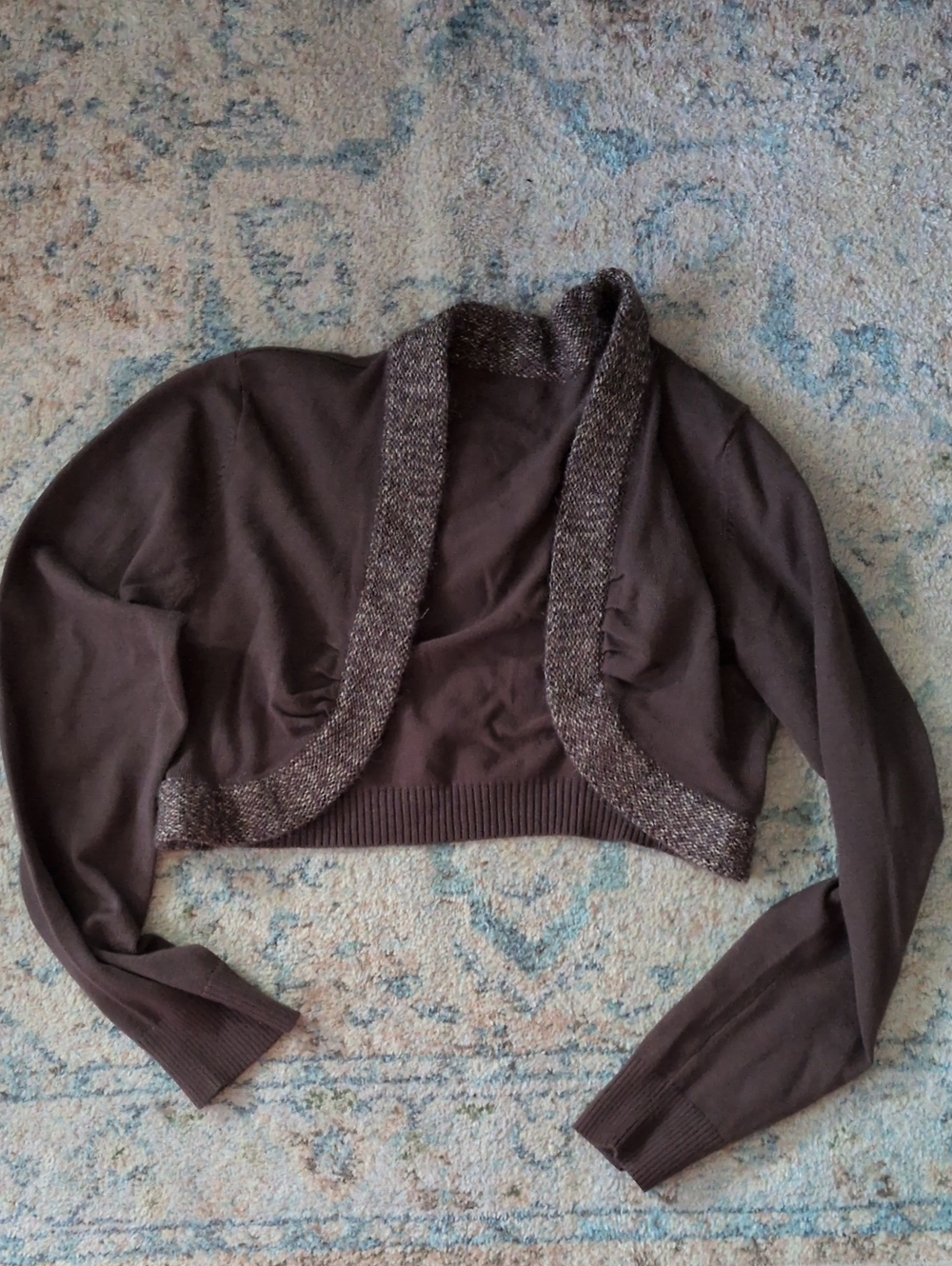 4/$13 Cropped Brown Women's Bolero Cardigan